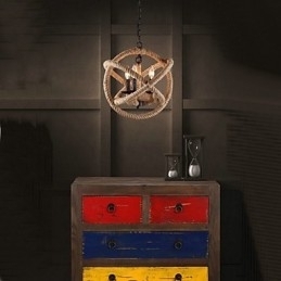 Lustre de metal estilo country mini com pintura