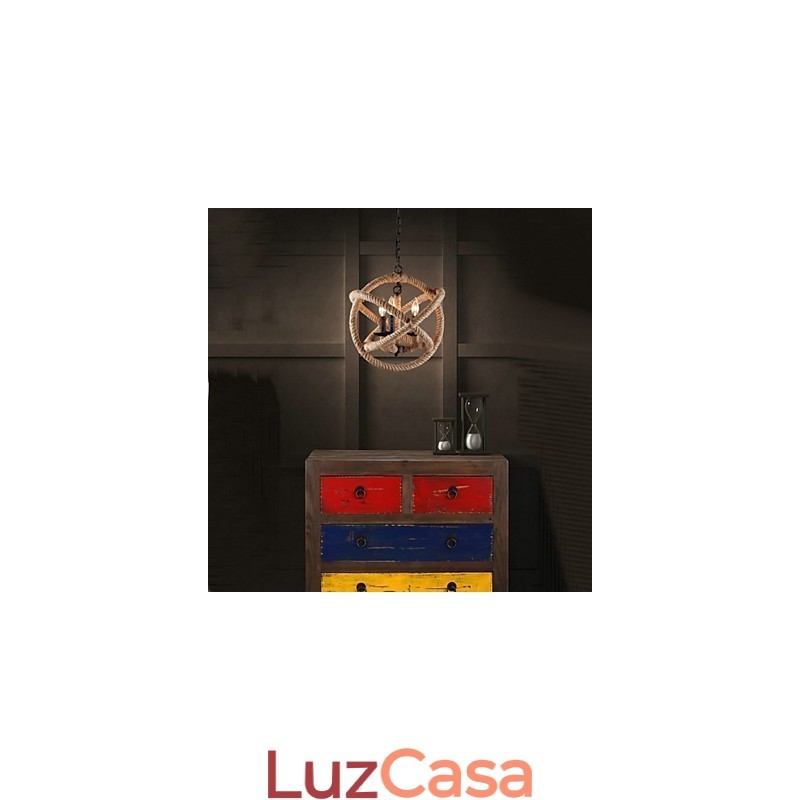 Lustre de metal estilo country mini com pintura