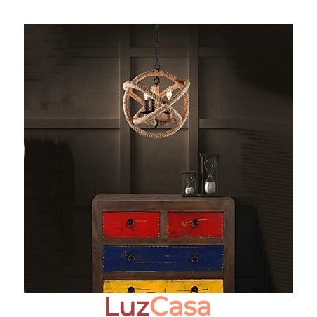 Lustre de metal estilo country mini com pintura