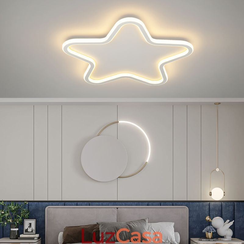 Luminária de teto moderna em formato de estrela