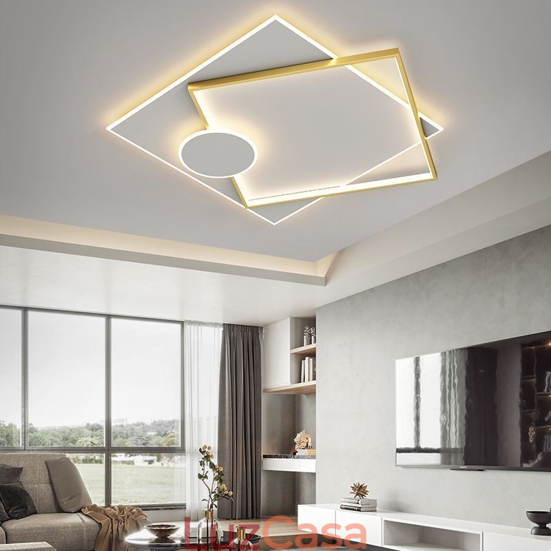 Luminária de teto moderna quadrada geométrica acrílica
