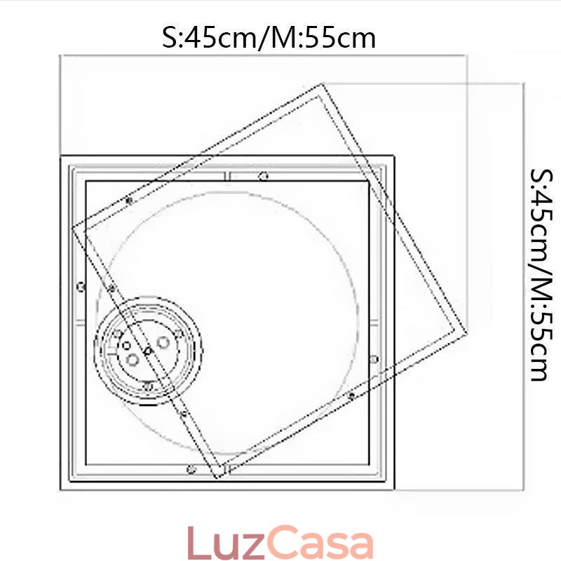 Luminária de teto moderna quadrada geométrica acrílica