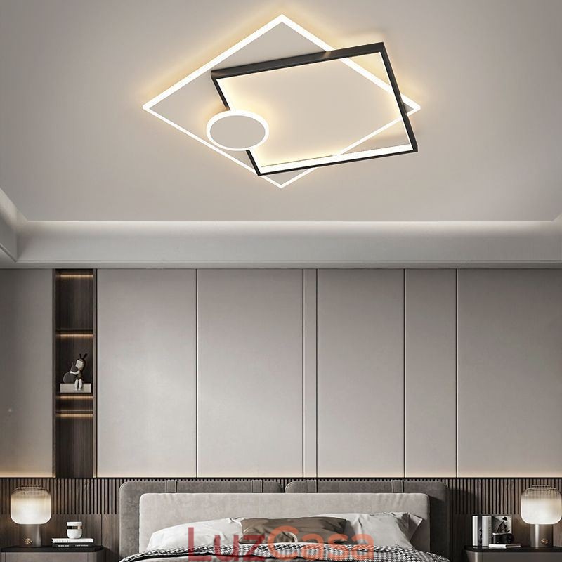 Luminária de teto moderna quadrada geométrica acrílica