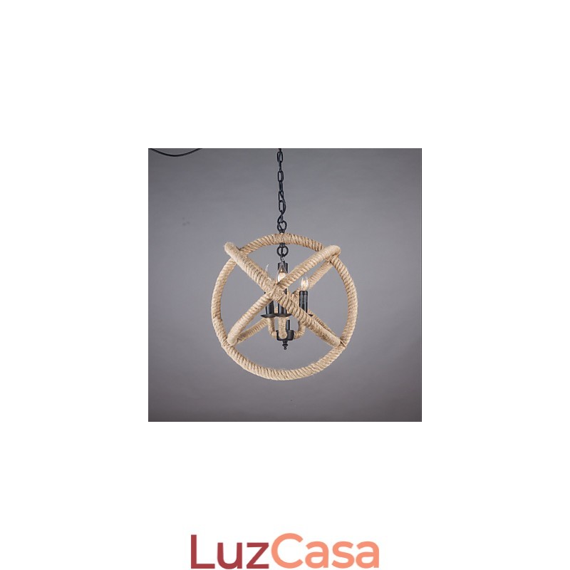 Lustre de metal estilo country mini com pintura