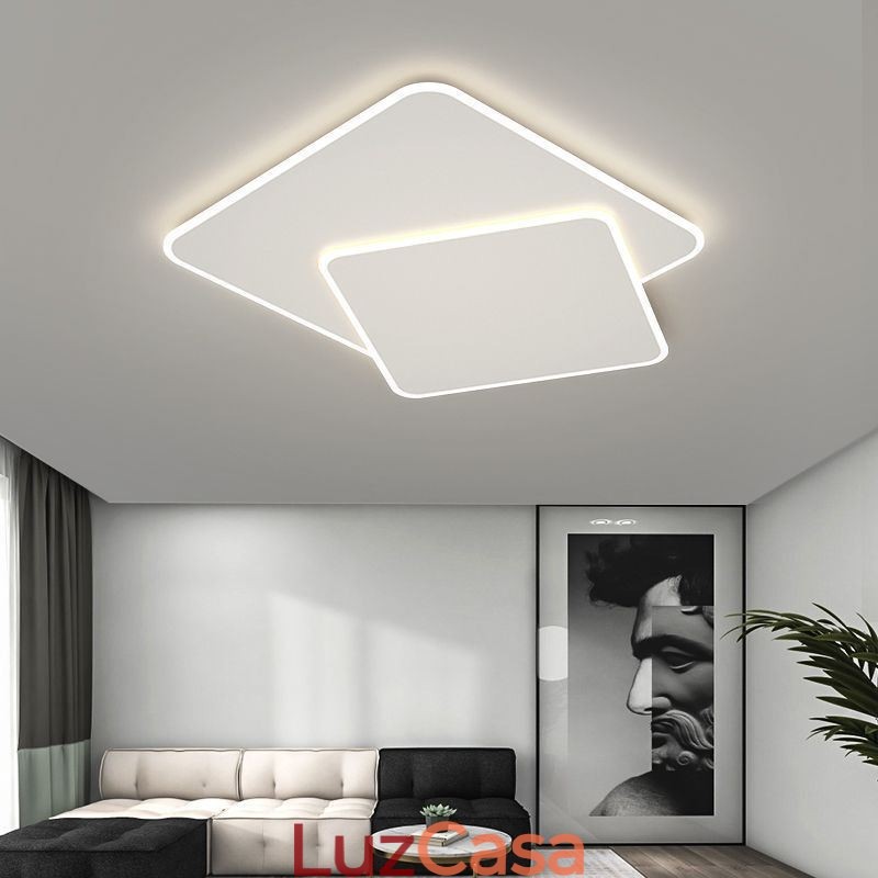 Luminária de teto quadrada geométrica moderna embutida