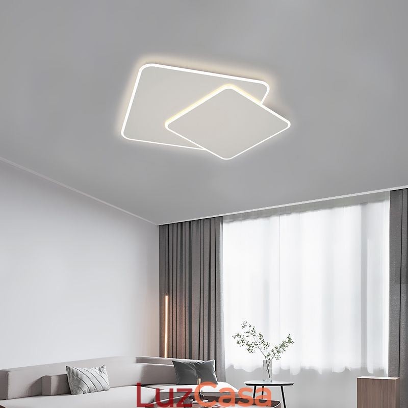 Luminária de teto quadrada geométrica moderna embutida