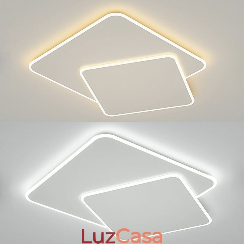 Luminária de teto quadrada geométrica moderna embutida