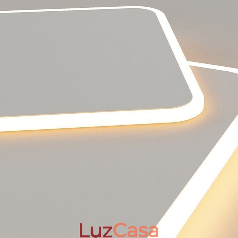Luminária de teto quadrada geométrica moderna embutida