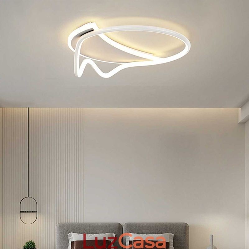 Luminária de teto moderna para decoração de casa em anel