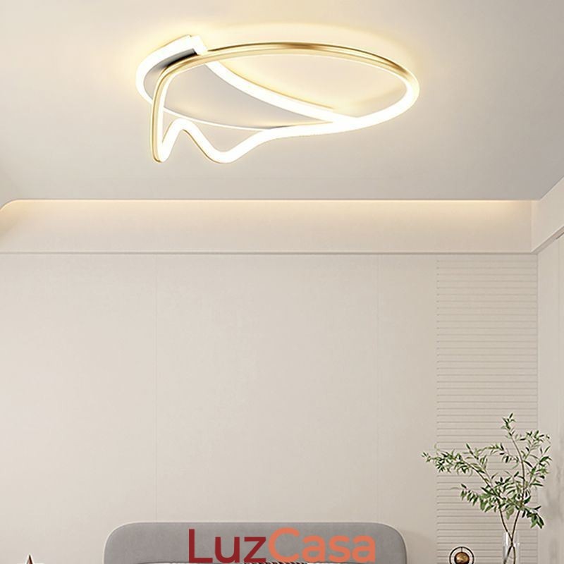 Luminária de teto moderna para decoração de casa em anel