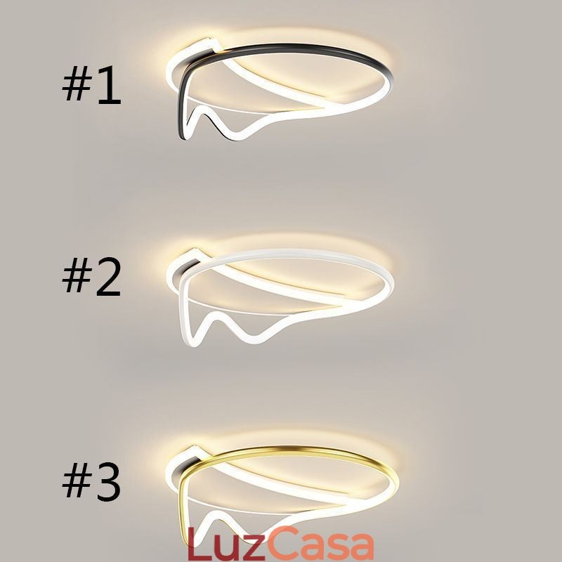 Luminária de teto moderna para decoração de casa em anel