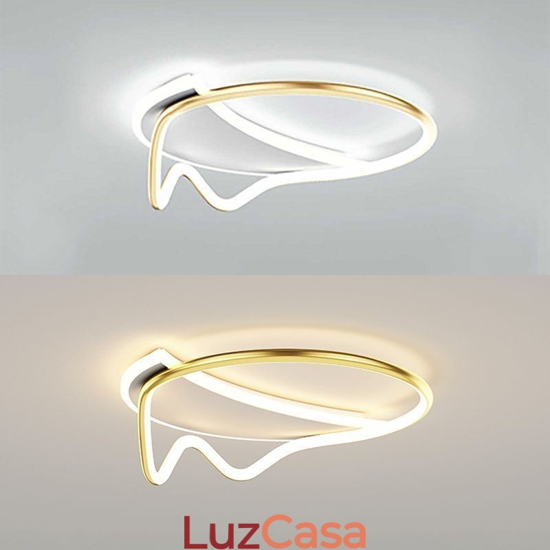 Luminária de teto moderna para decoração de casa em anel