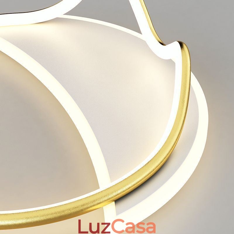 Luminária de teto moderna para decoração de casa em anel