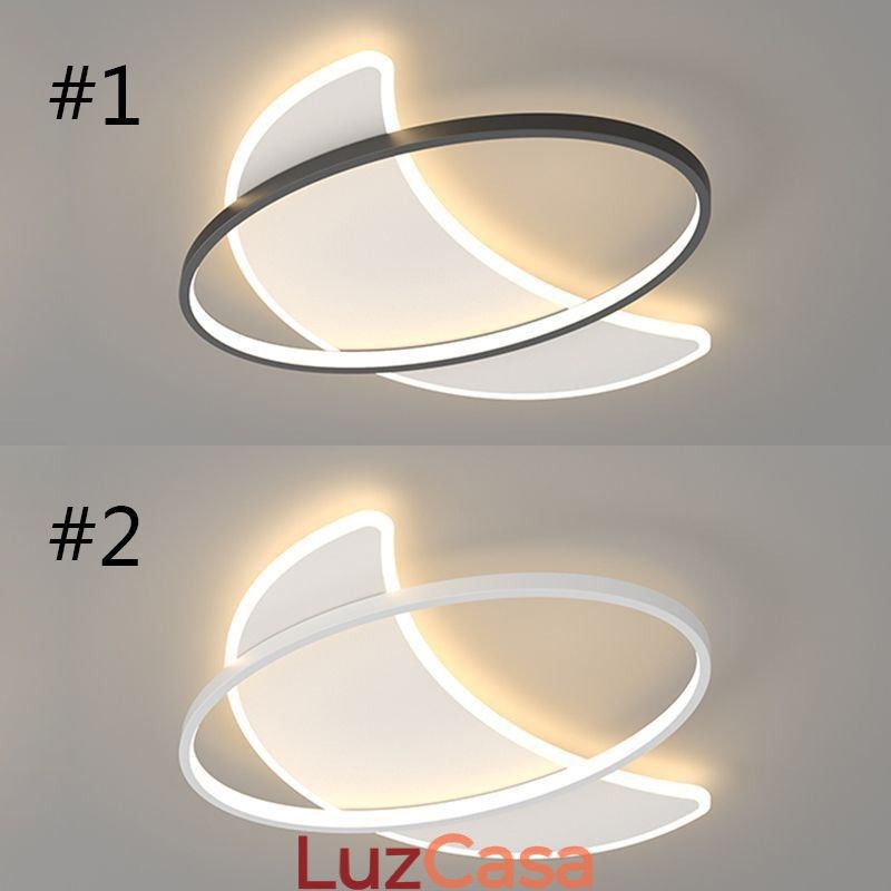 Decoração de teto moderno com luz de lua Lâmpada de teto