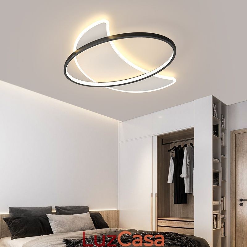 Decoração de teto moderno com luz de lua Lâmpada de teto