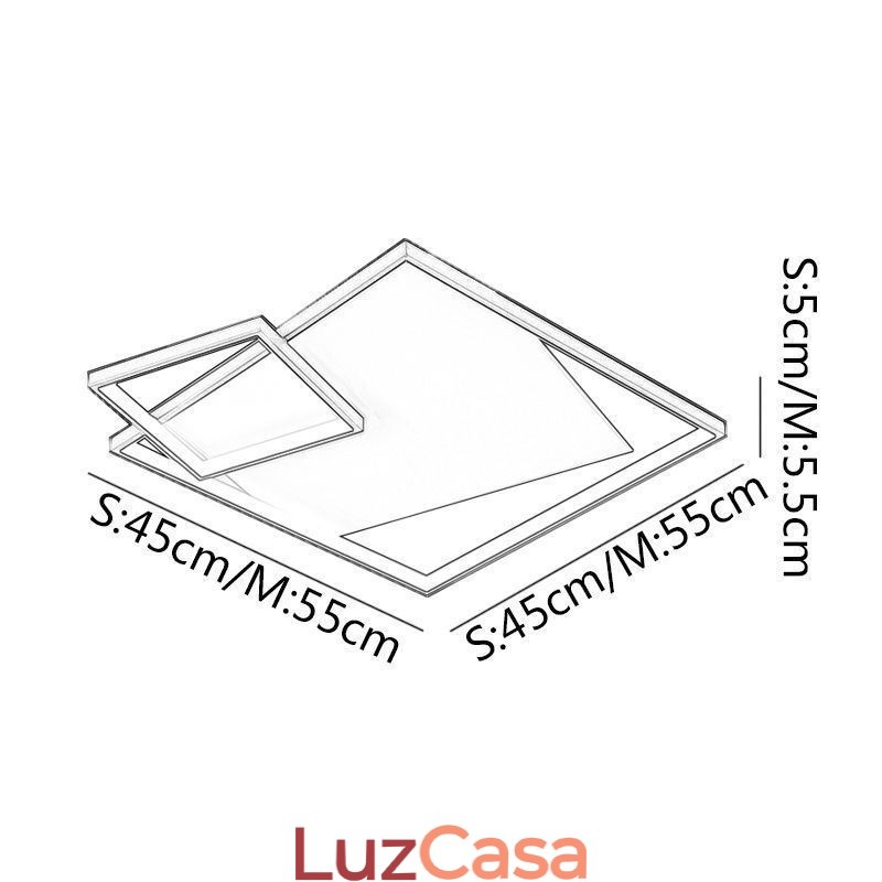 Luminária de teto moderna quadrada, luminárias inteligentes para ambientes internos