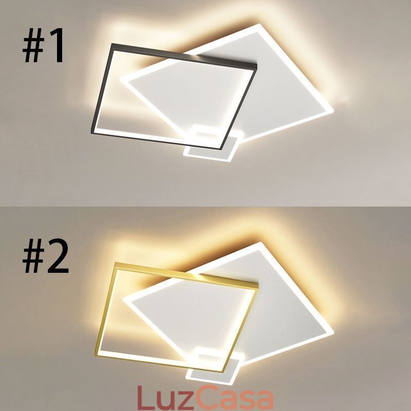 Luminária de teto moderna Luminária de teto quadrada geométrica