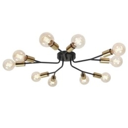 Luminária de teto moderna Lustre preto vintage