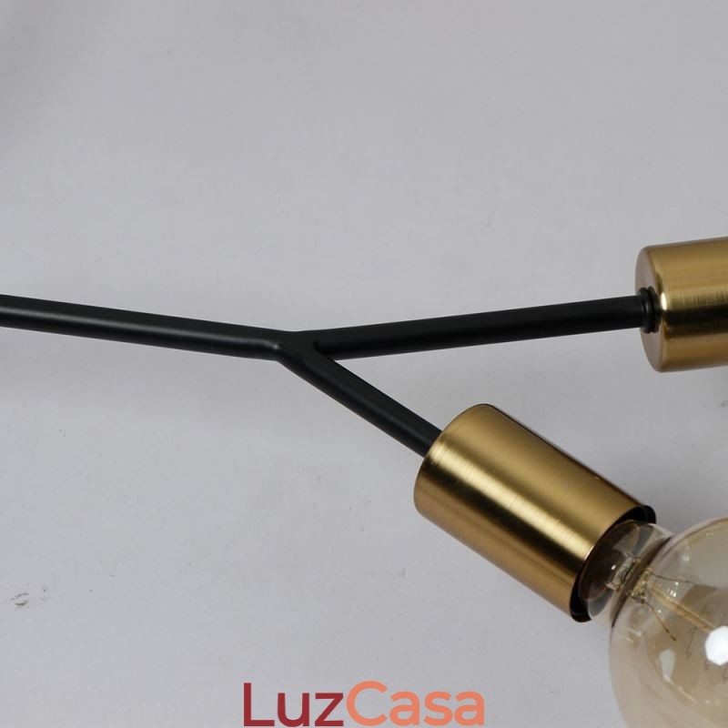 Luminária de teto moderna Lustre preto vintage
