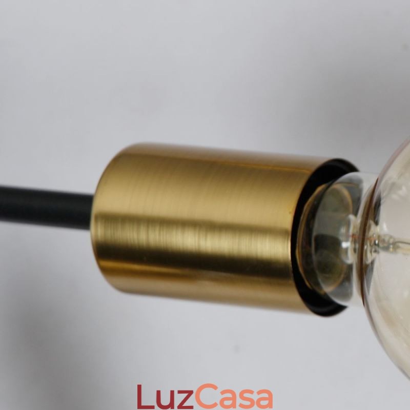 Luminária de teto moderna Lustre preto vintage