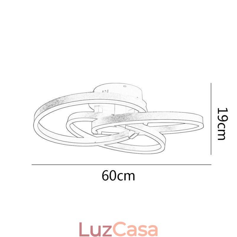 Luminária de teto moderna com 3 anéis