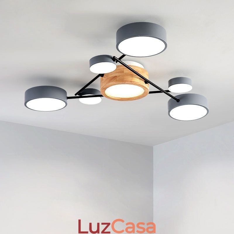 Luminária de teto acrílica com formato molecular moderno