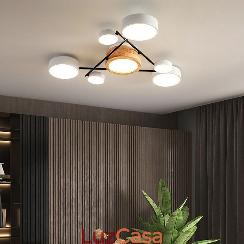 Luminária de teto acrílica com formato molecular moderno