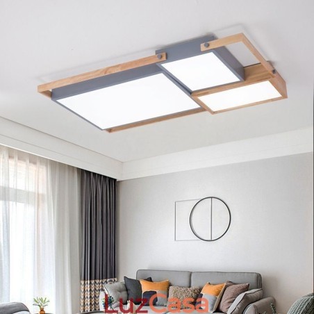 Luminária de teto moderna com emenda retangular