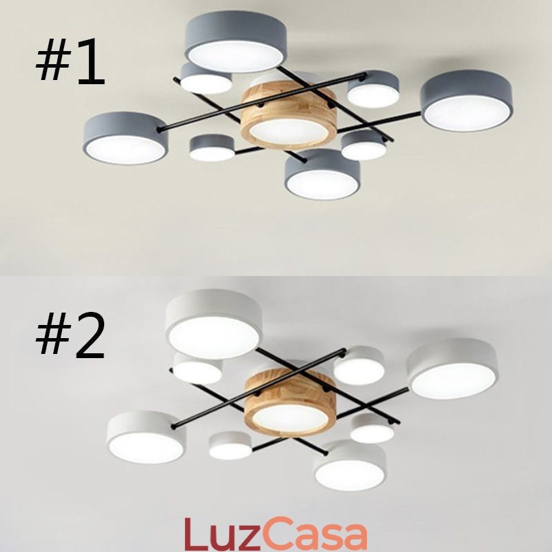 Luminária de teto moderna com emenda de quatro lados