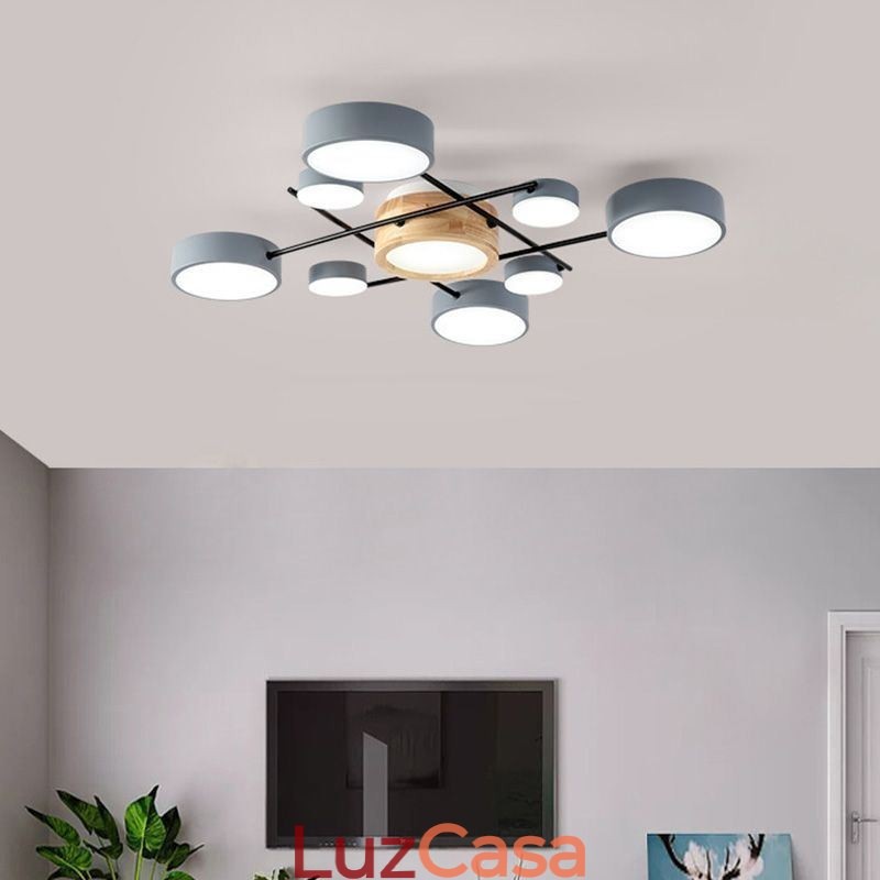 Luminária de teto moderna com emenda de quatro lados