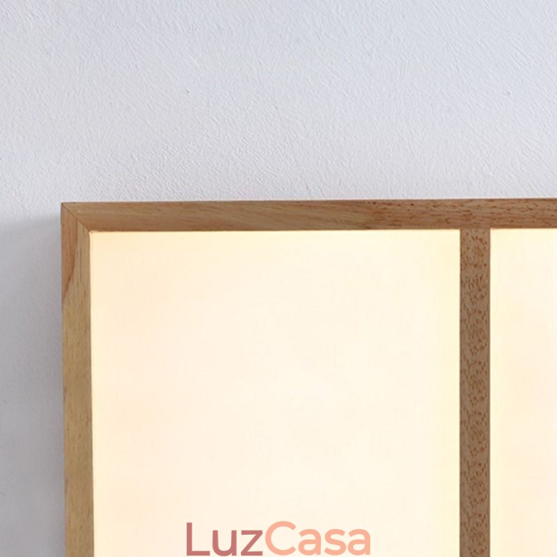 Luminária de teto acrílica japonesa Luminária de teto de madeira geométrica