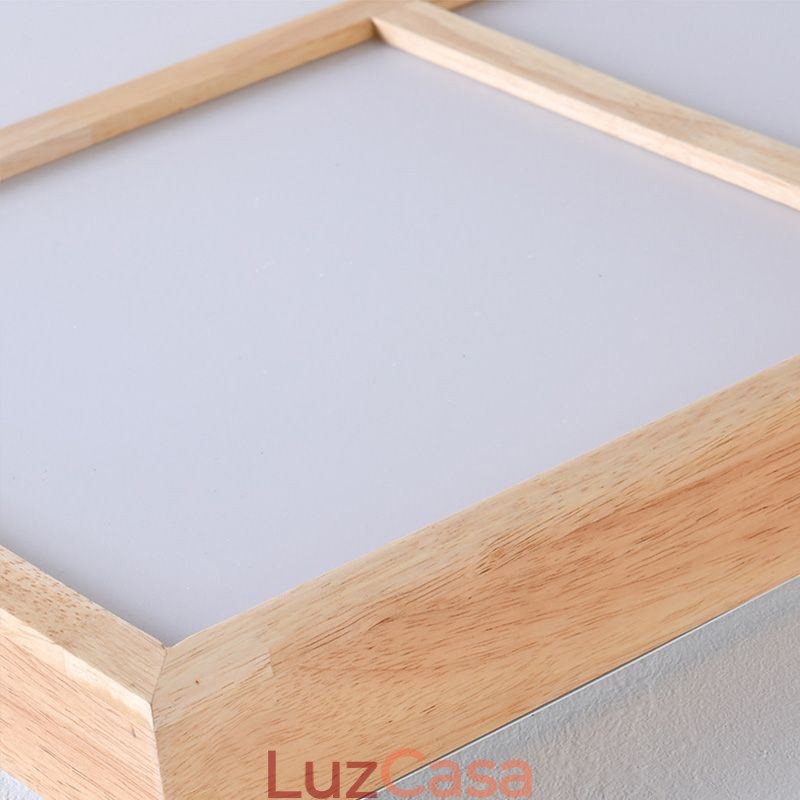 Luminária de teto acrílica japonesa Luminária de teto de madeira geométrica