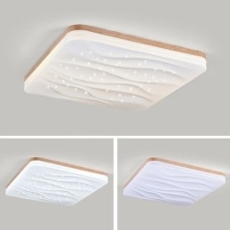 Luminária de teto japonesa acrílica quadrada ondulada