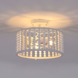 3 Luzes de Teto Luminária de Teto de Contas de Madeira Foyer