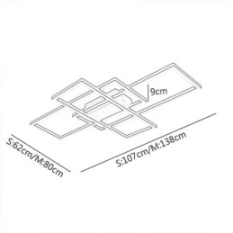 Luminária de teto moderna geométrica quadrada