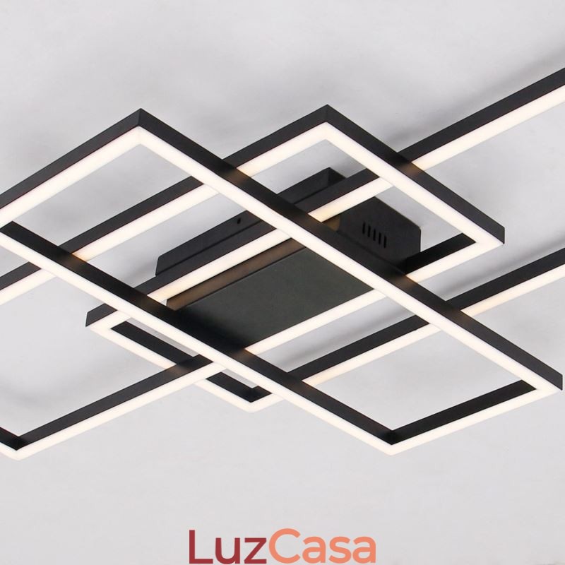 Luminária de teto moderna geométrica quadrada