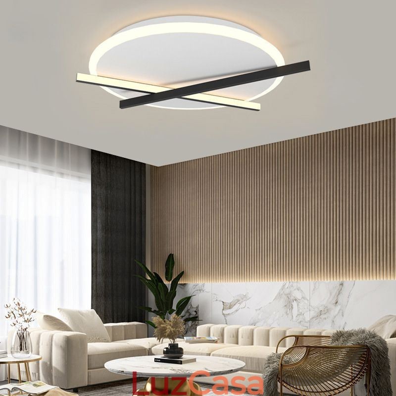 Luminária de teto nórdica com design de relógio de arte e luminária de teto
