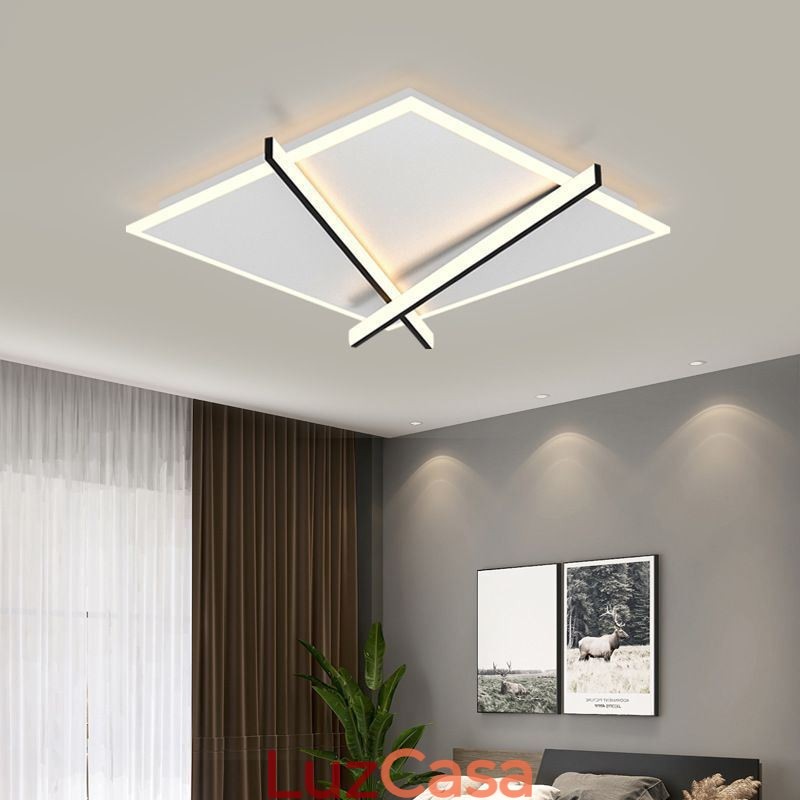 Luminária de teto nórdica com design de relógio de arte e luminária de teto