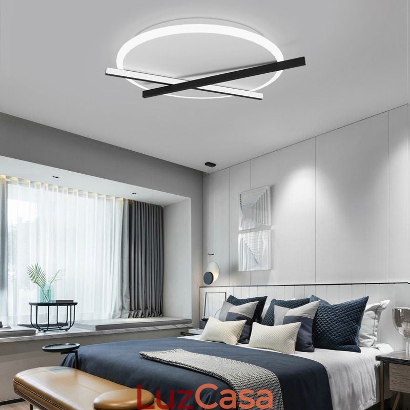 Luminária de teto nórdica com design de relógio de arte e luminária de teto