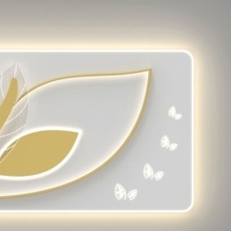 Luminária de teto de luxo com design criativo de folhas