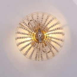 Luminária embutida de teto com contas de madeira de fazenda, 3 luminárias