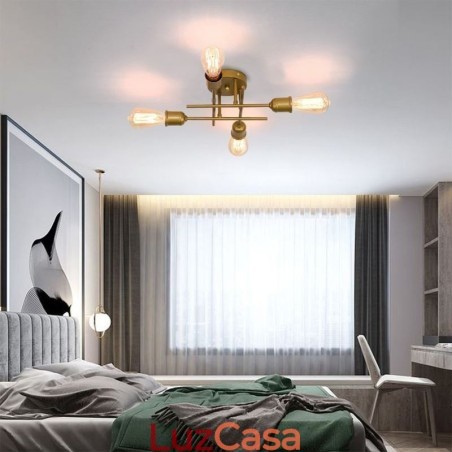 Luminária de teto embutida com 4 soquetes para luz Luminária de teto embutida com 4 soquetes para luz
