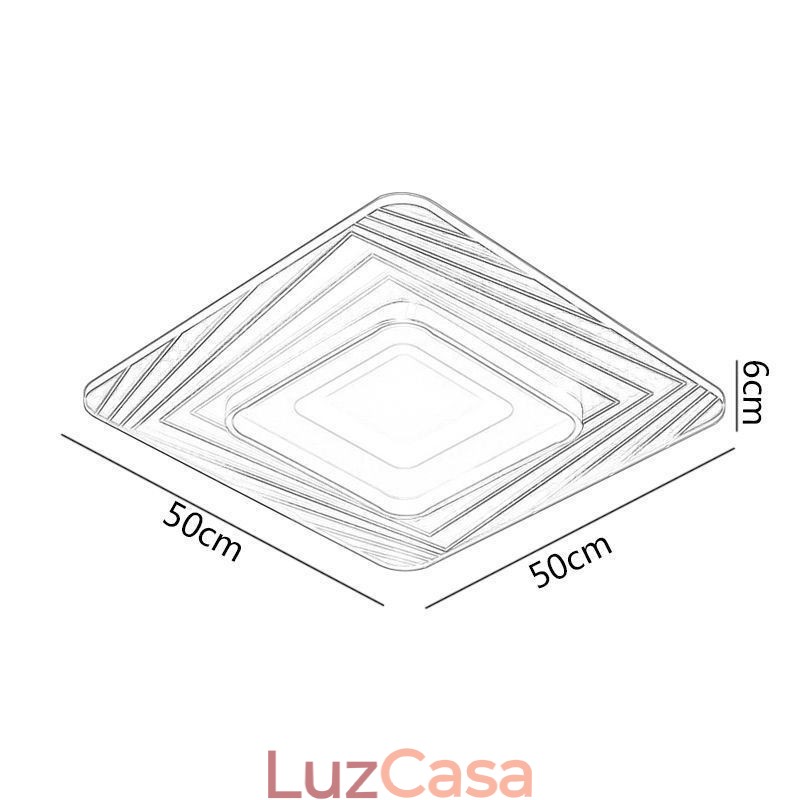 Luminária de teto embutida quadrada para teto