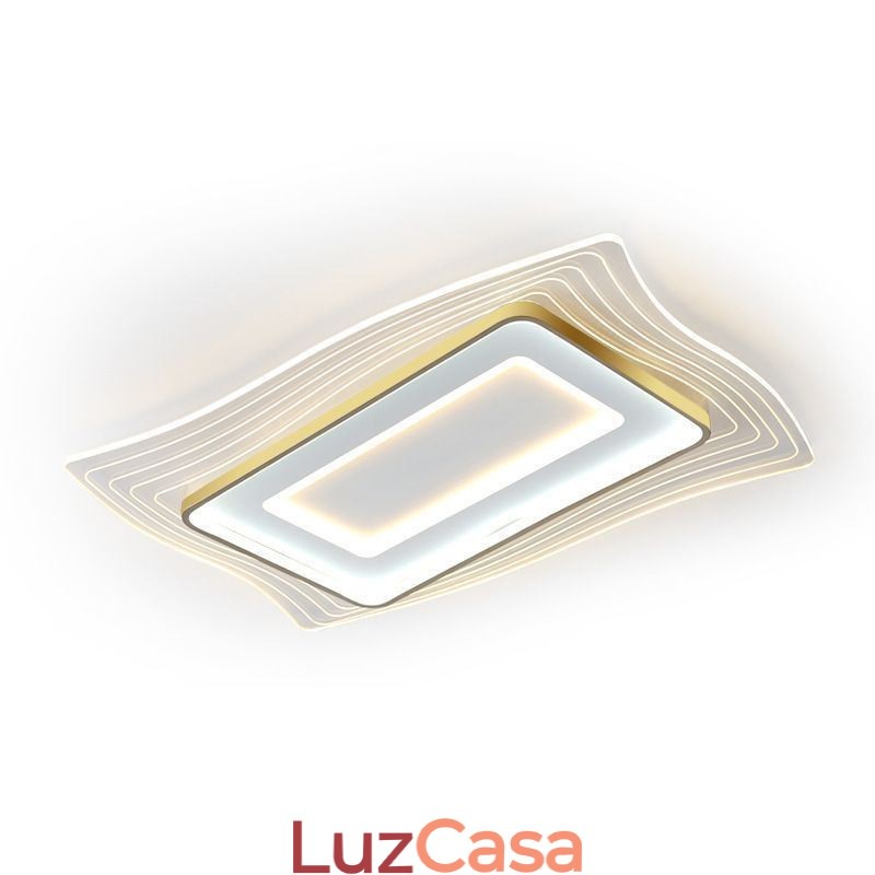 Luminária de teto moderna embutida em formato quadrado