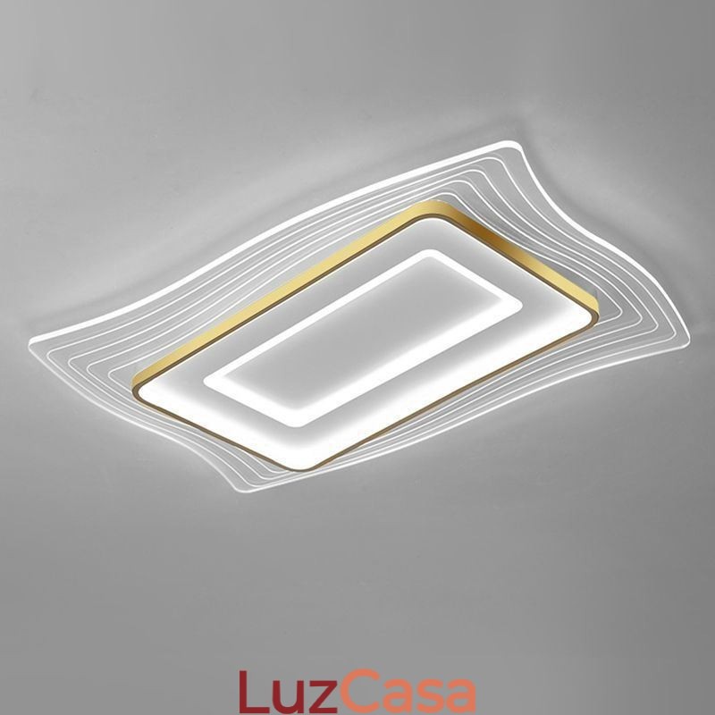 Luminária de teto moderna embutida em formato quadrado