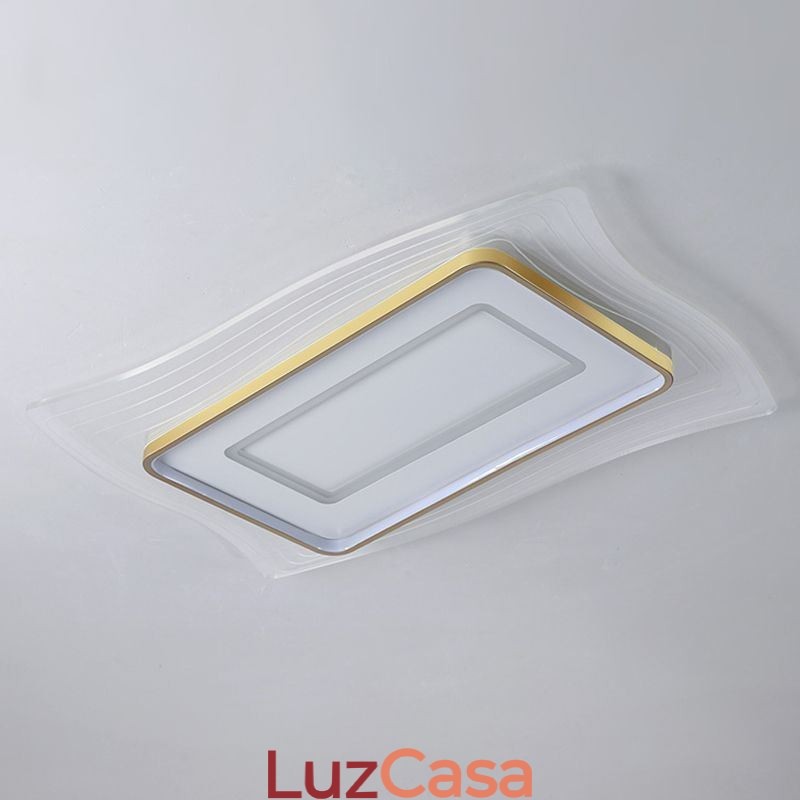 Luminária de teto moderna embutida em formato quadrado