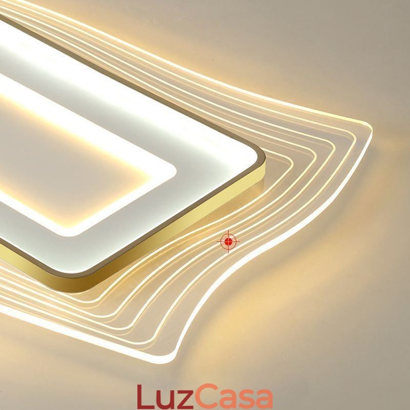 Luminária de teto moderna embutida em formato quadrado