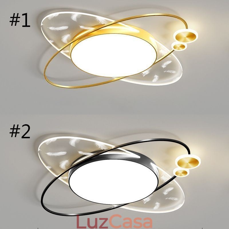 Luminária de teto moderna embutida com formato de planeta