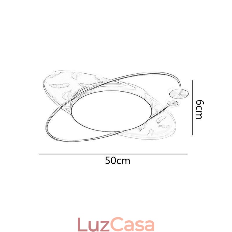 Luminária de teto moderna embutida com formato de planeta