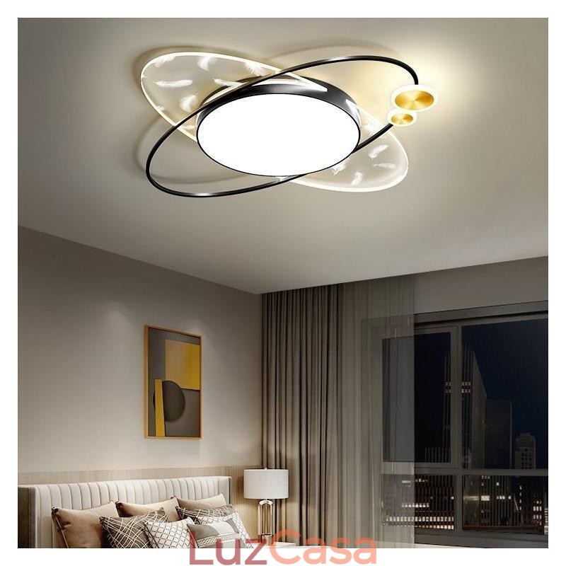 Luminária de teto moderna embutida com formato de planeta